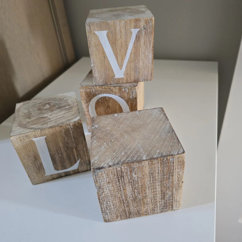 Wooden LOVE Blocks Decor - Picture 2 of 3